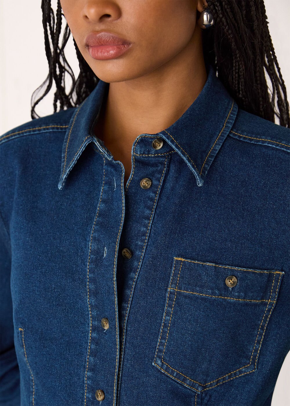 Stretch Cotton Collared Shirt