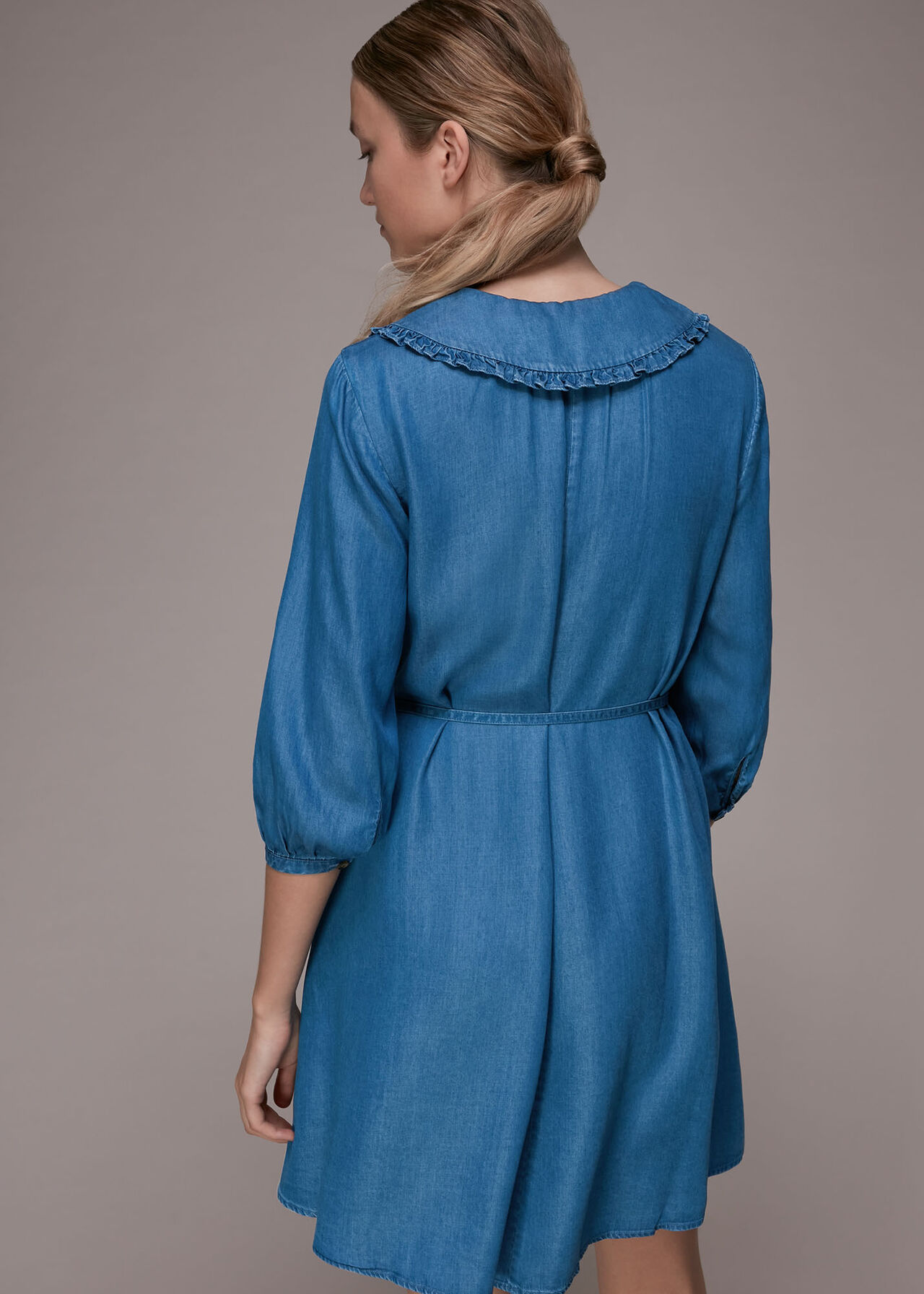 Denim Chambray Collar Dress | WHISTLES