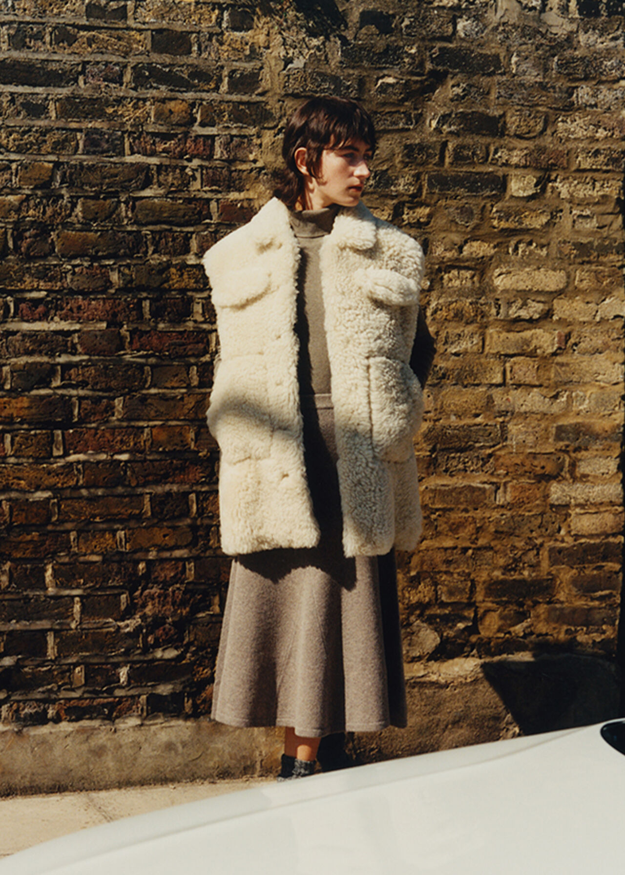 Ivory Iris Shearling Gilet | WHISTLES | Whistles US