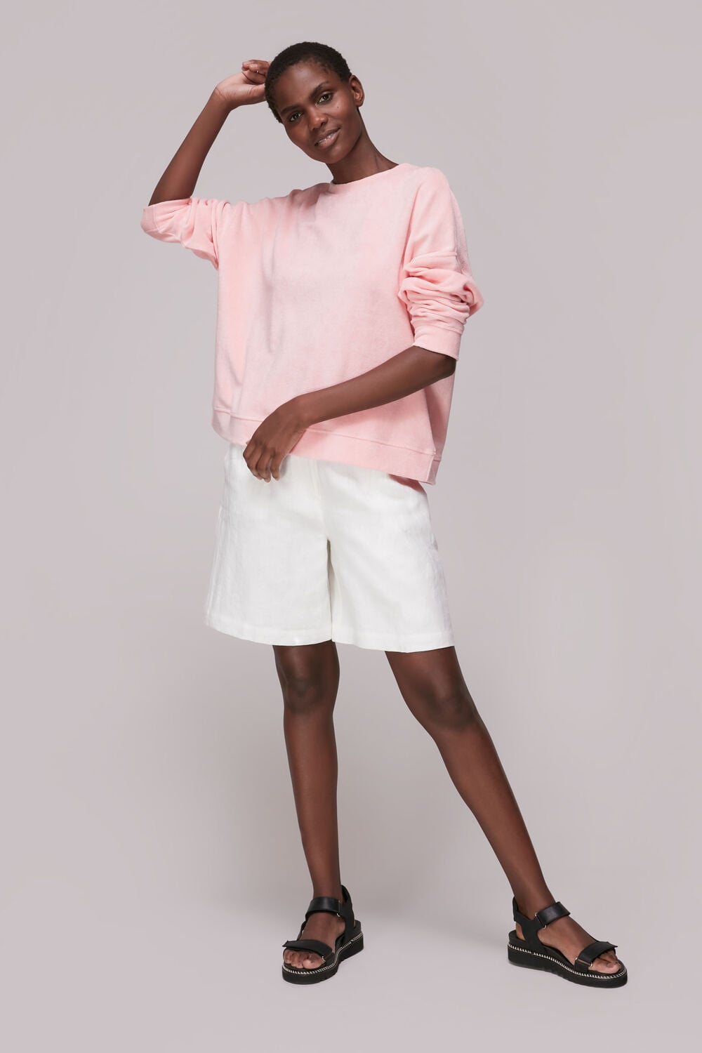 Towelling Boyfriend Sweatshirt