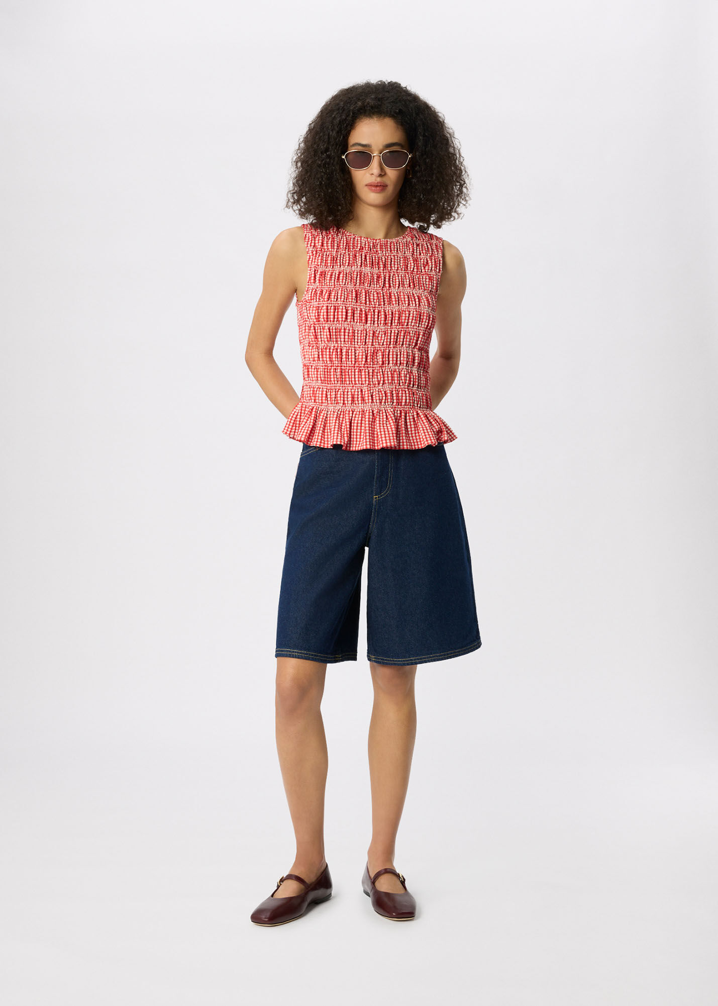 Dark Denim Authentic Knee Length Short | WHISTLES | Whistles US |