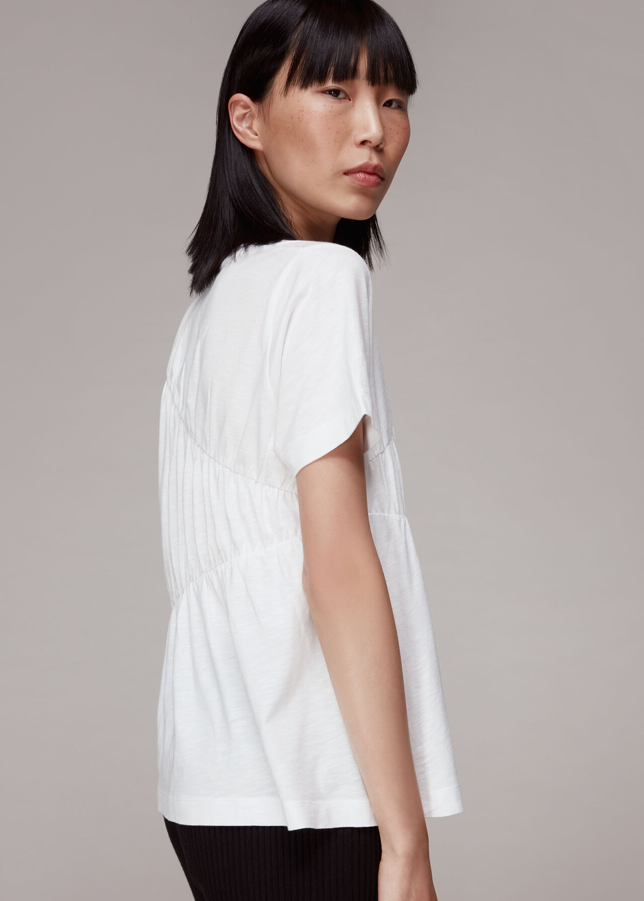 Daja Diagonal Ruched Top