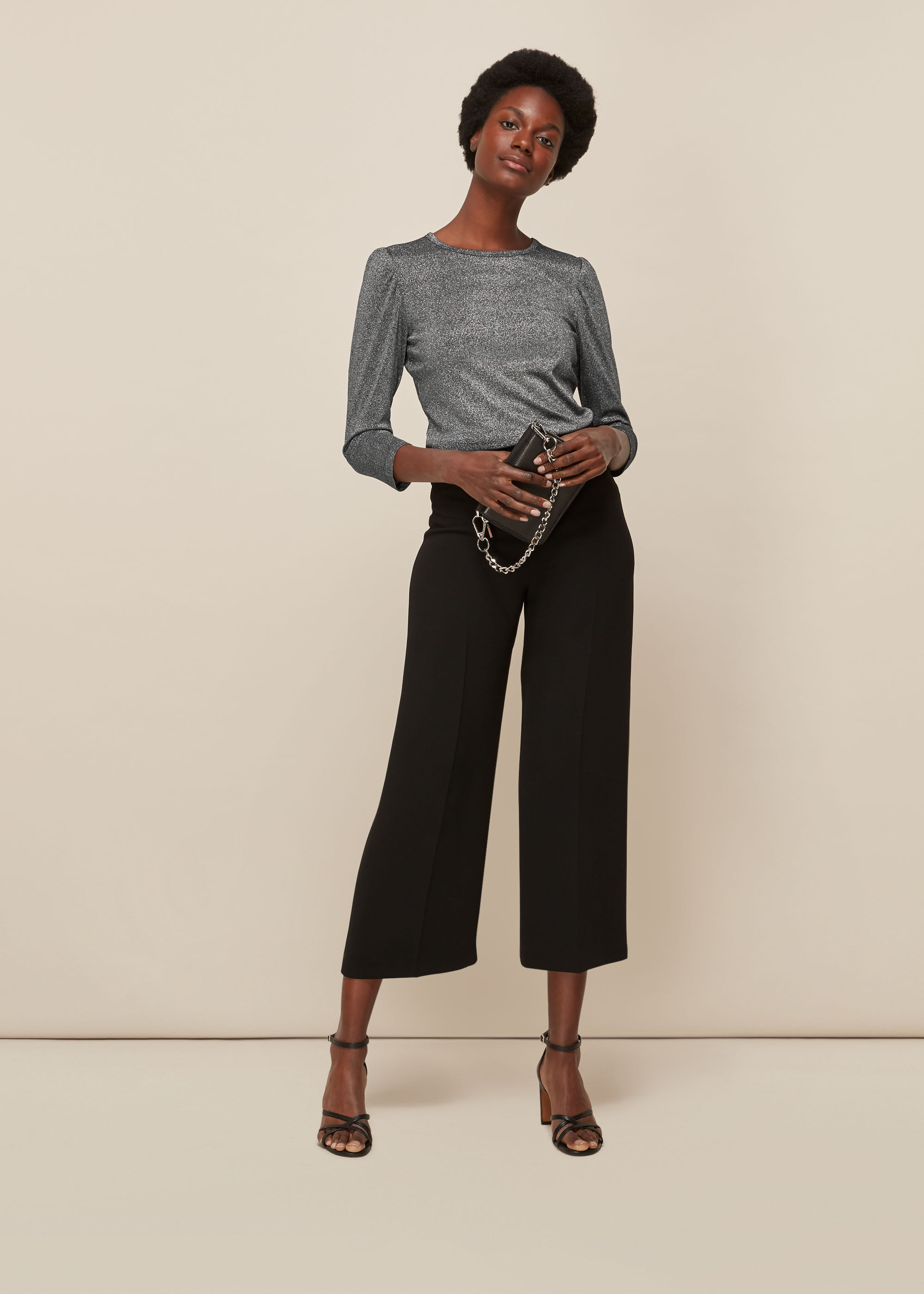 Silver puff deals sleeve top