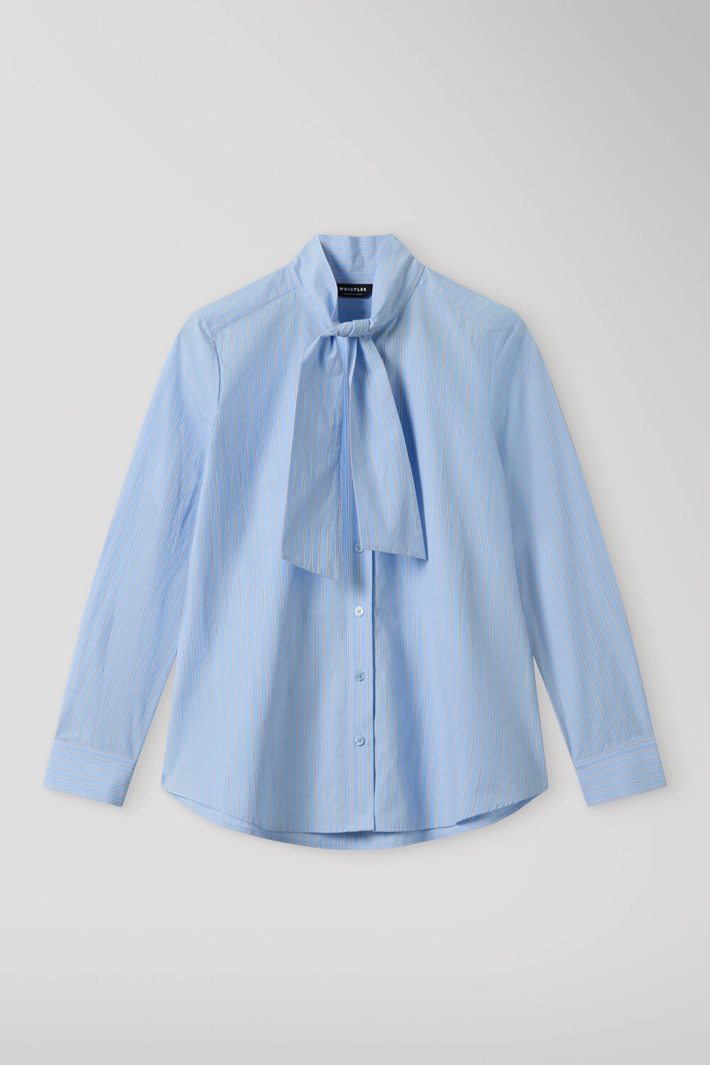 Blue Scarf Stripe Cotton Shirt