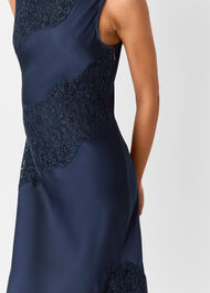 Lace Insert Midi Dress