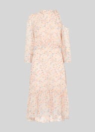 Lips Print Tie Neck Dress Multicolour