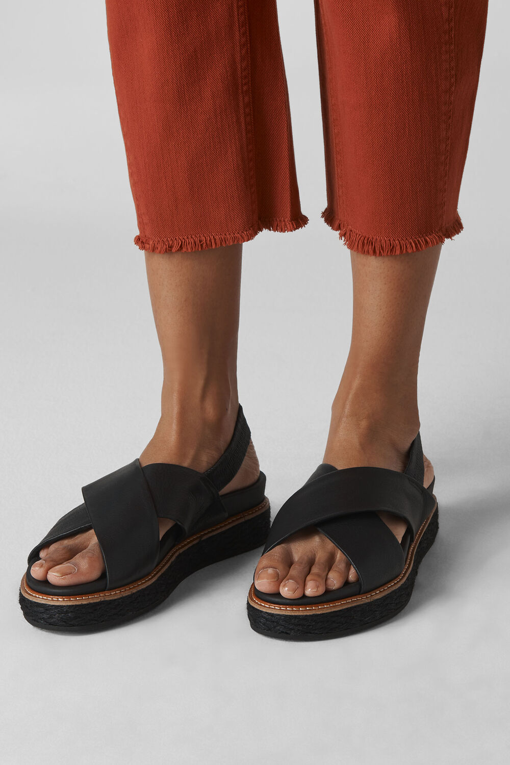 Robyn Cross Strap Sandal Black