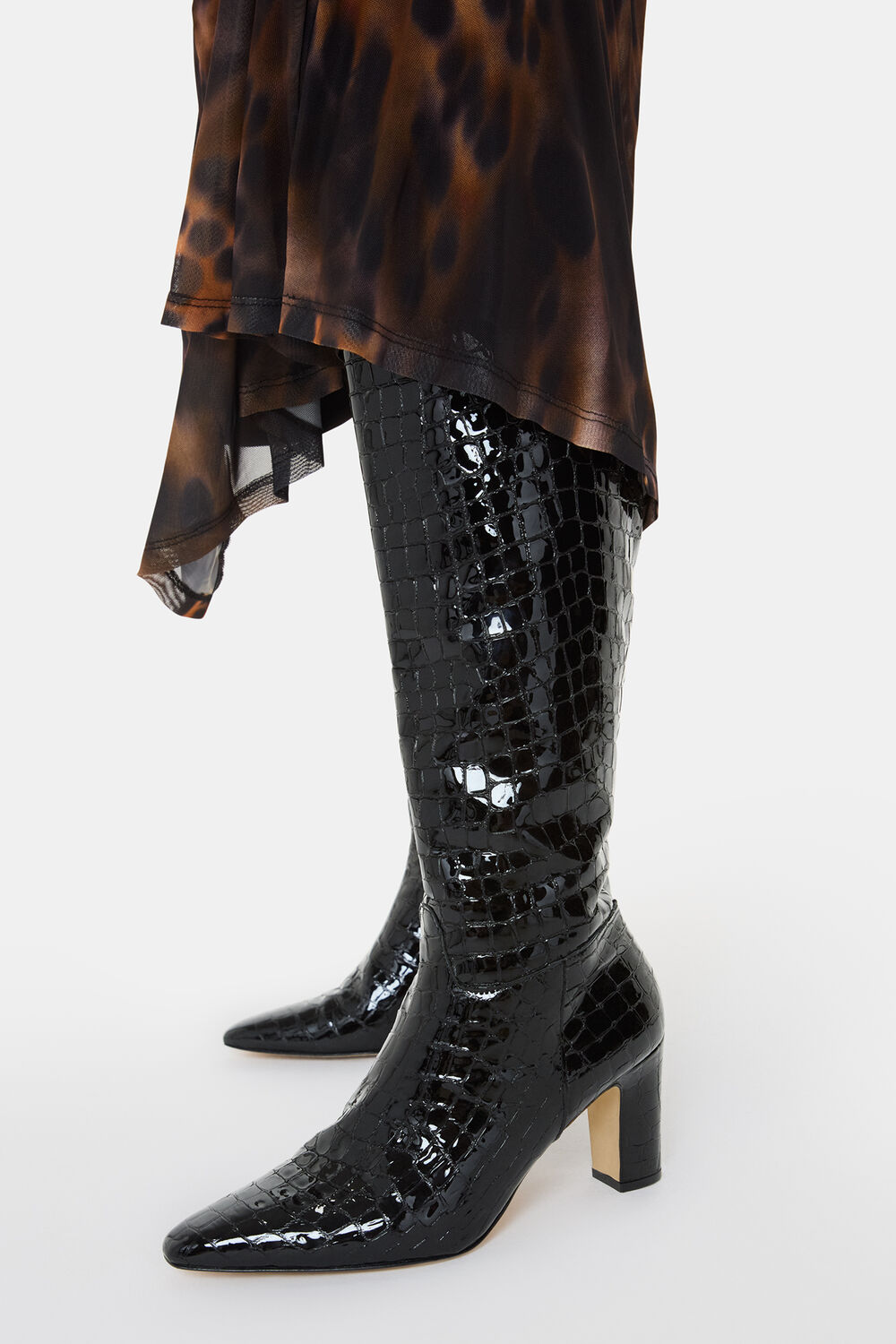 Albie Croc Knee High Boot