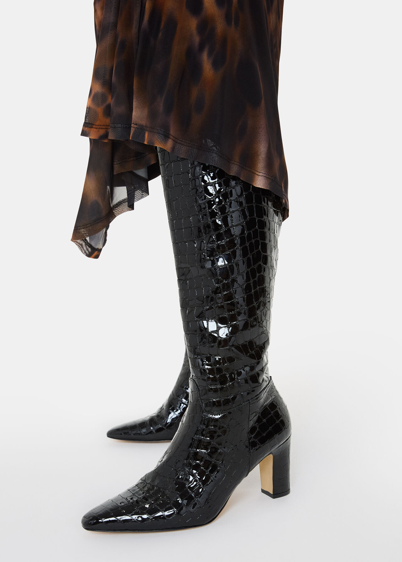 Albie Croc Knee High Boot