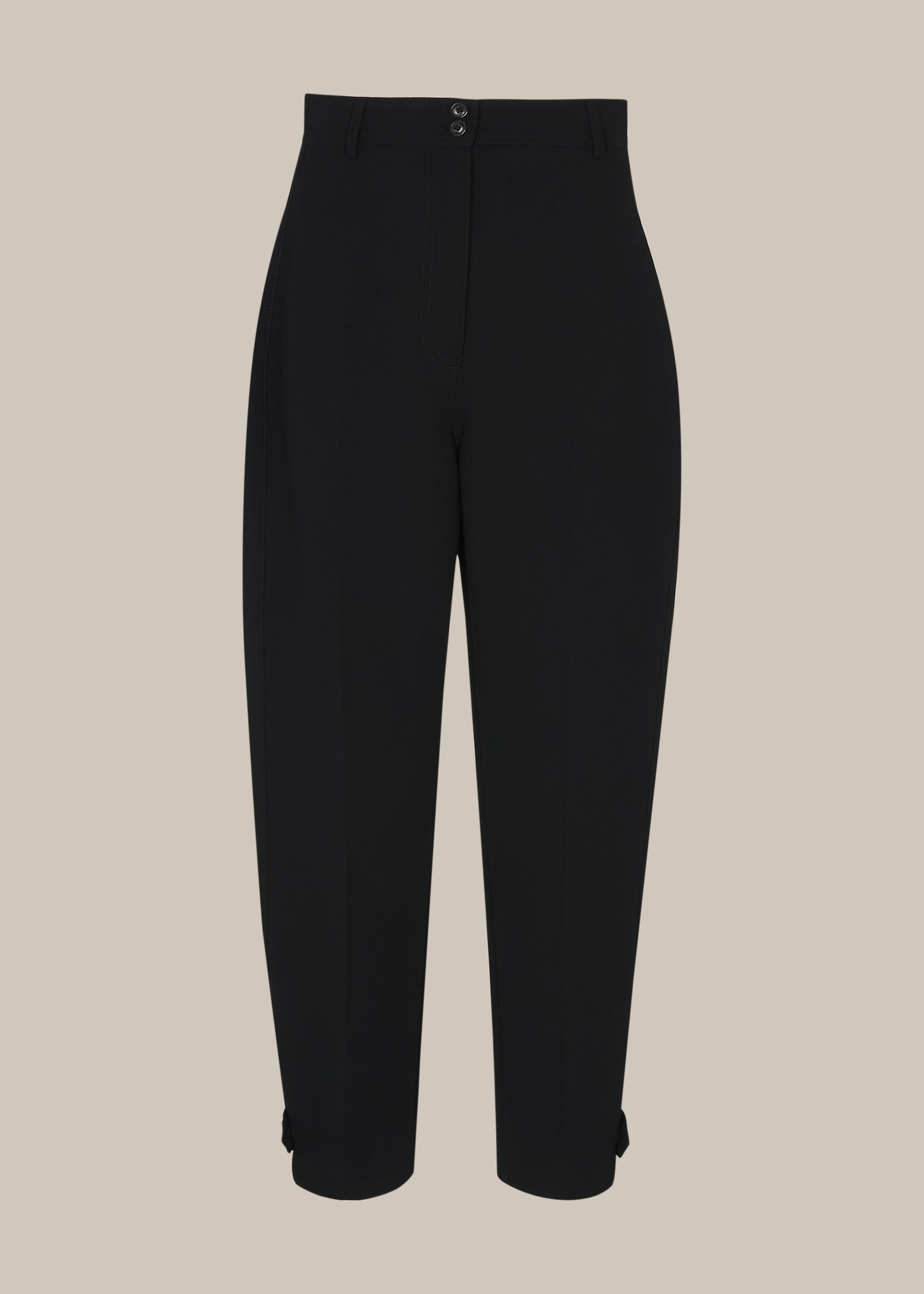 Black peg store leg trousers