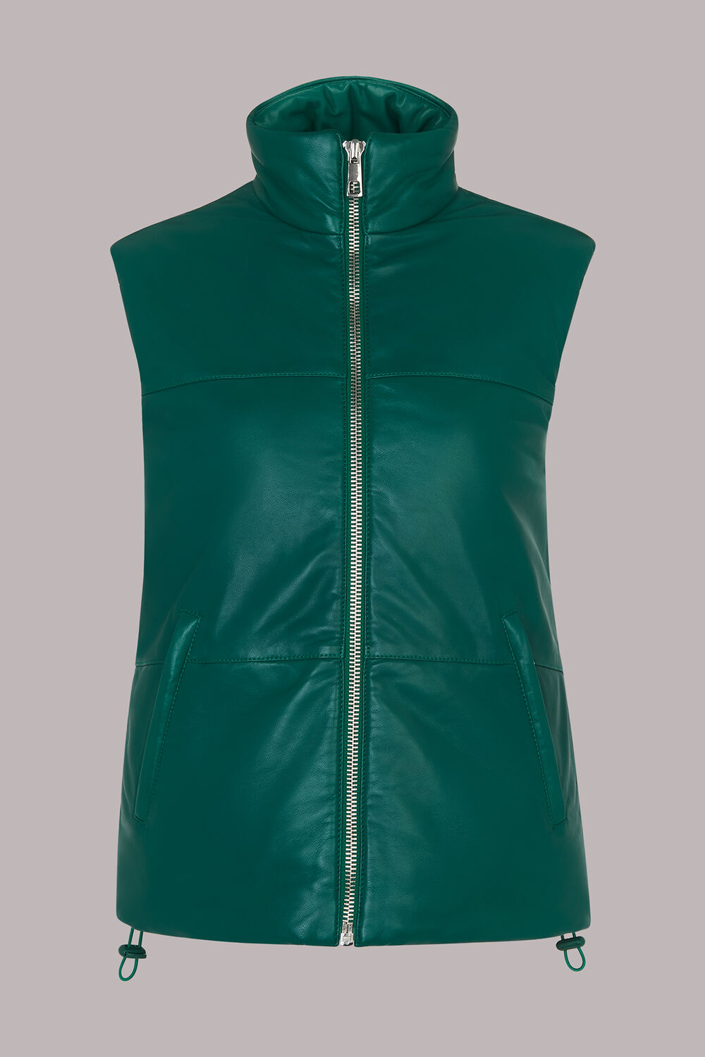 Leather Puffer Quilted Gilet
