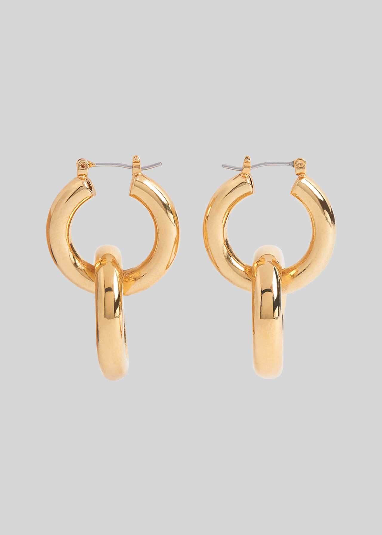 Large Double Tube Hoop Gold/Multi