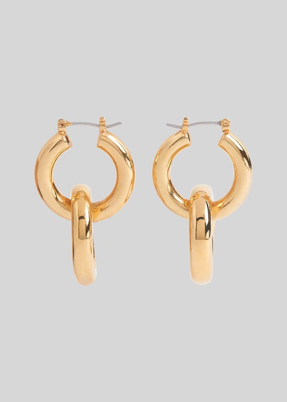 Gold Large Double Tube Hoop