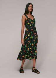 Fruit Print Frill Dress