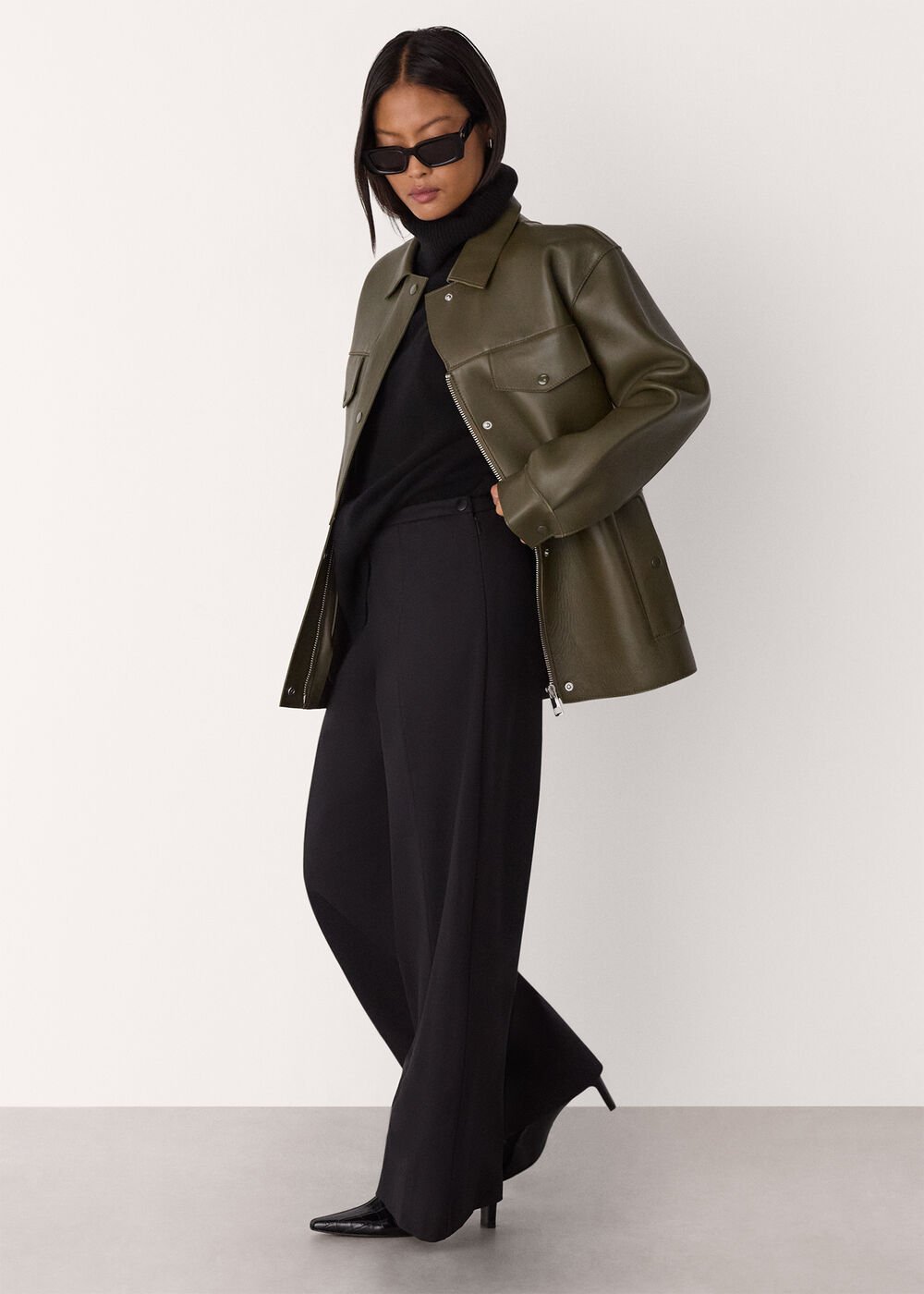 Petite Ponte Wide Leg Trouser