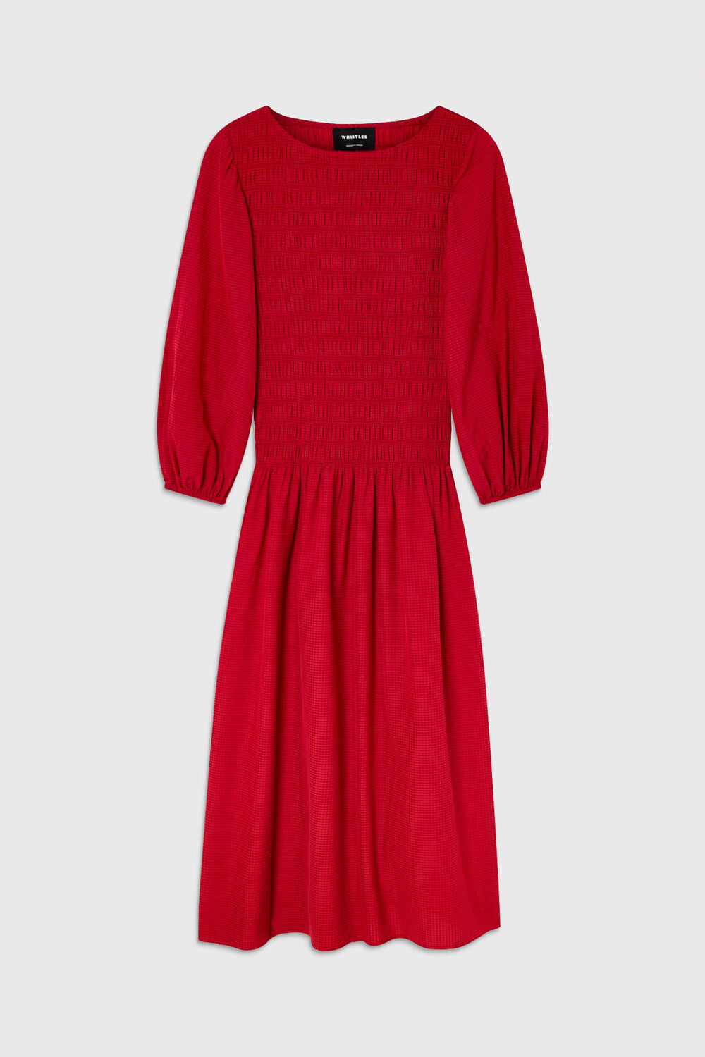 Smocked Bodice Midi Dress