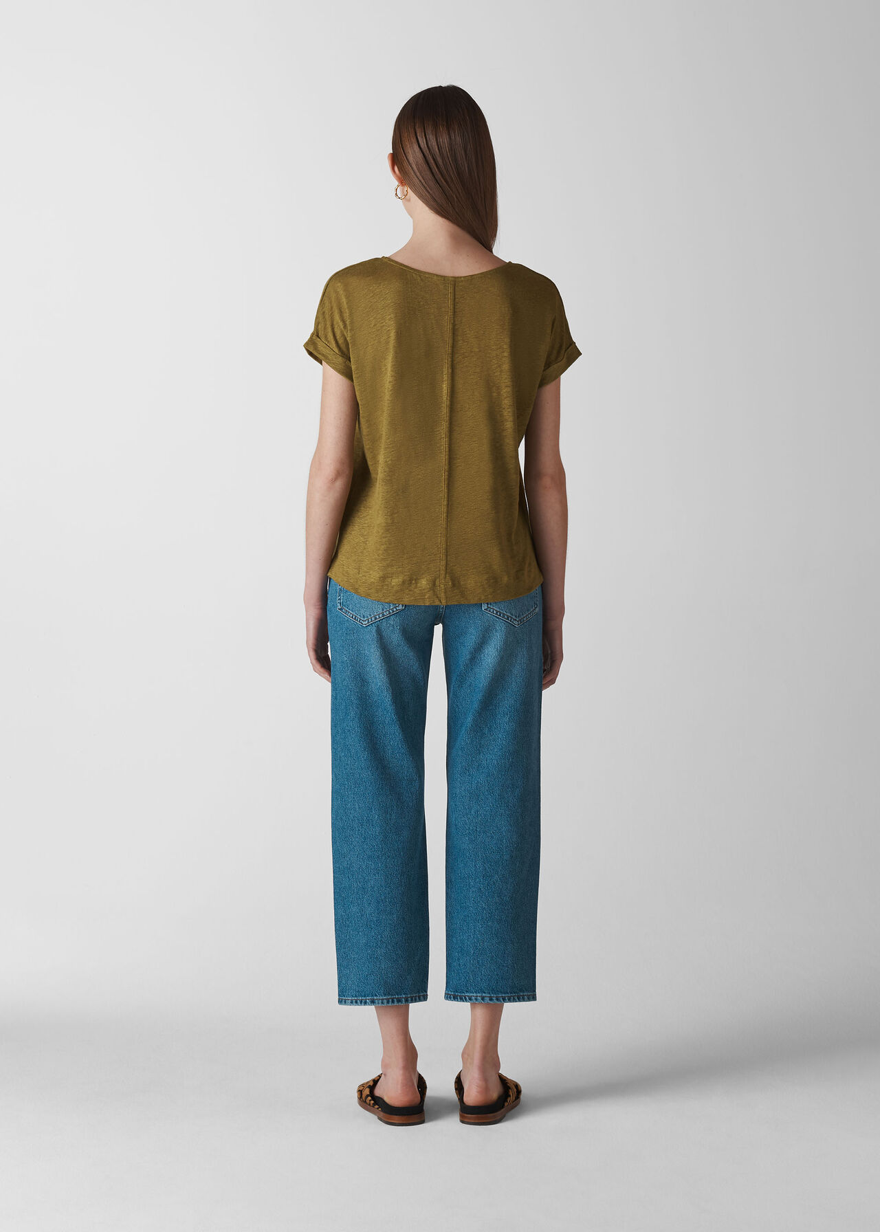 Relaxed Linen Tee Olive