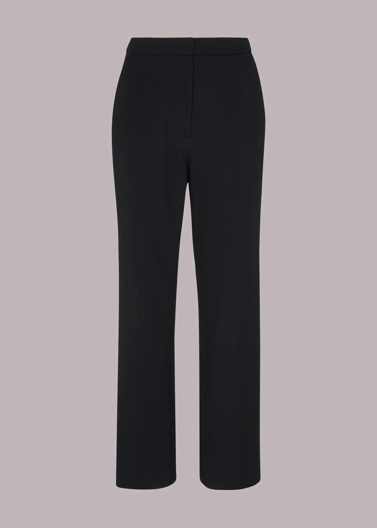 Pull On Ponte Slim Leg Trousers in Black