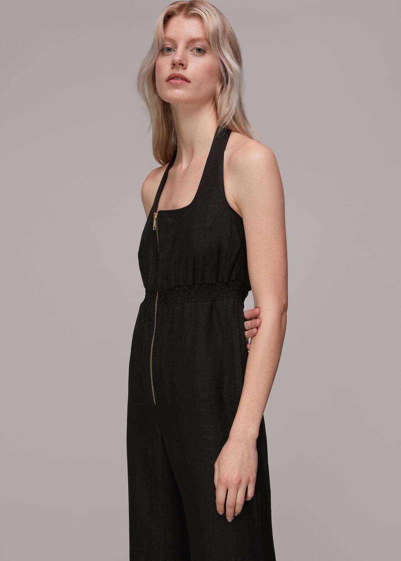 Halterneck Linen Jumpsuit