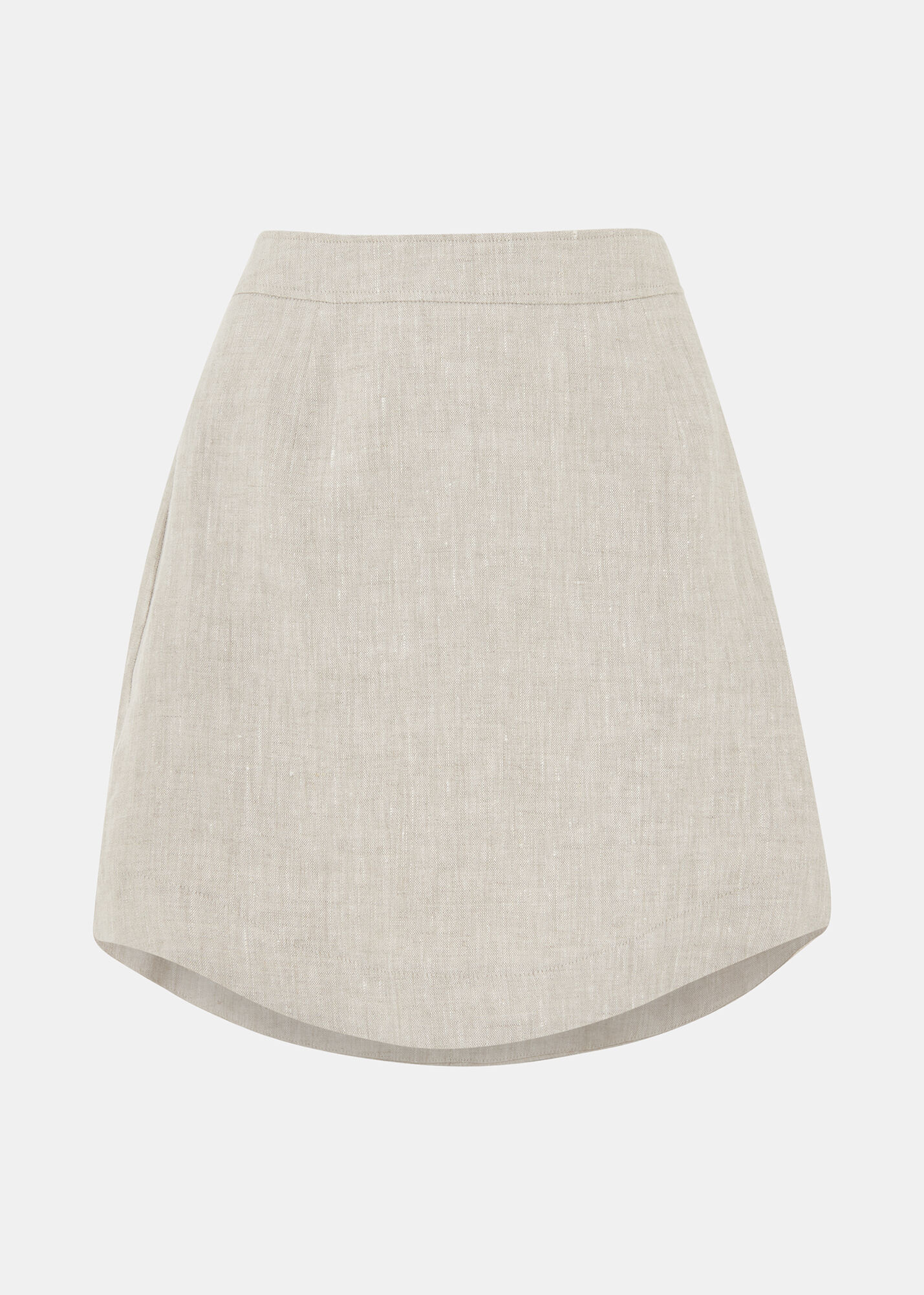 Linen curved on sale hem skirt