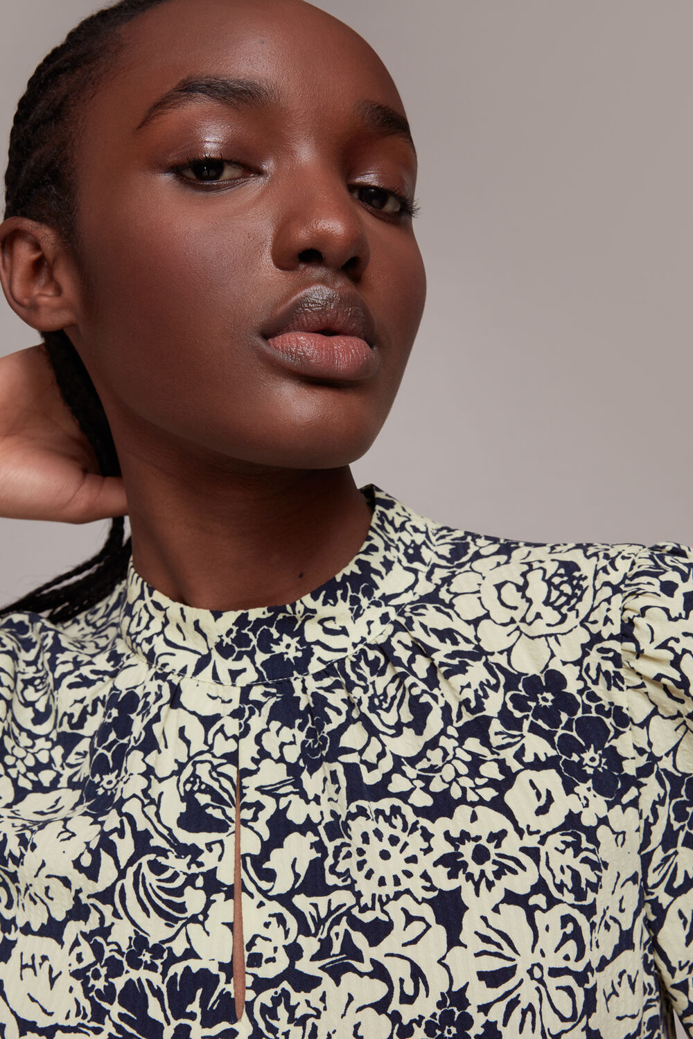 Graphic Floral Trapeze Dress
