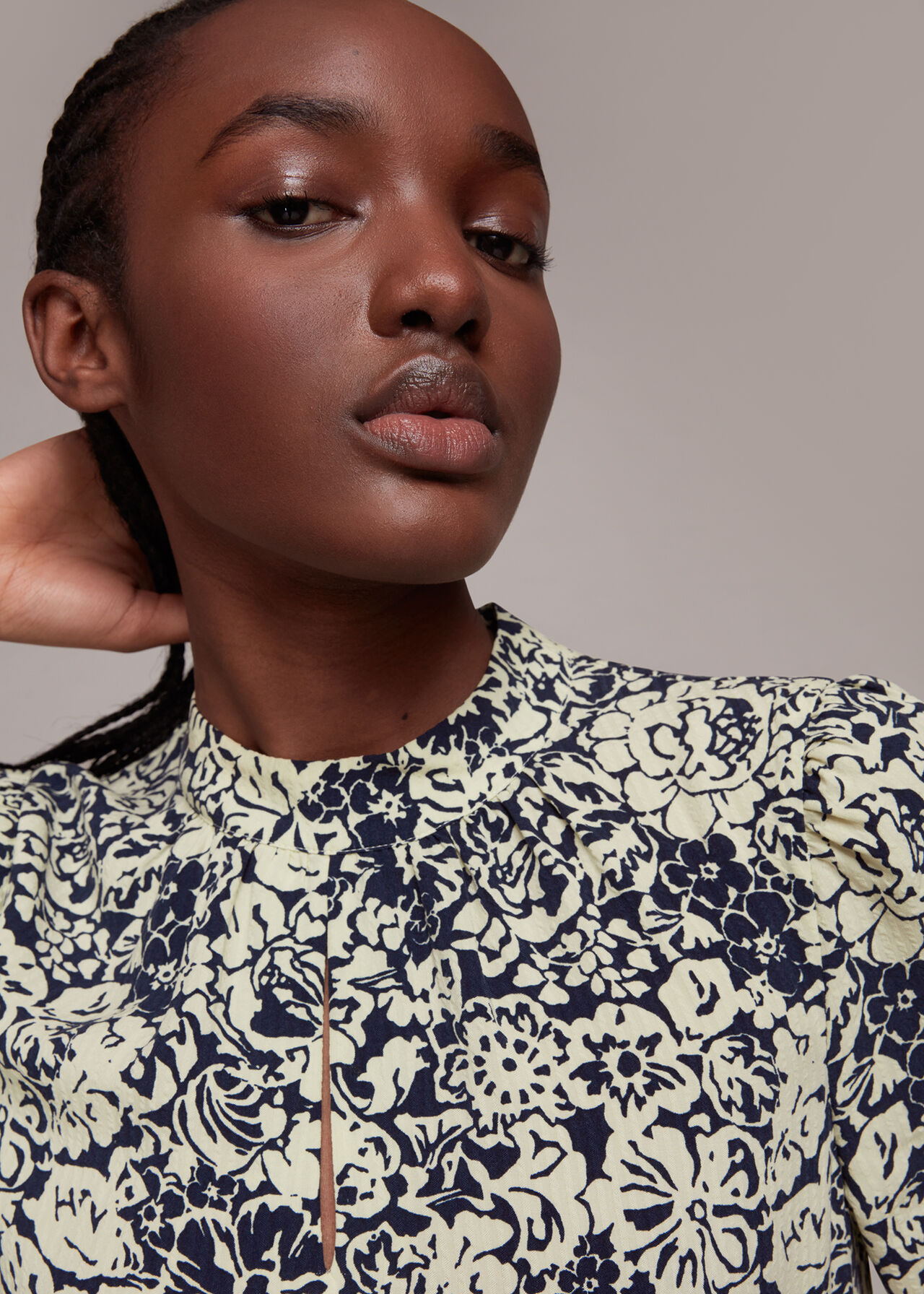 Graphic Floral Trapeze Dress