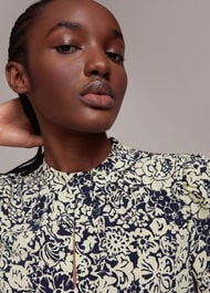 Graphic Floral Trapeze Dress