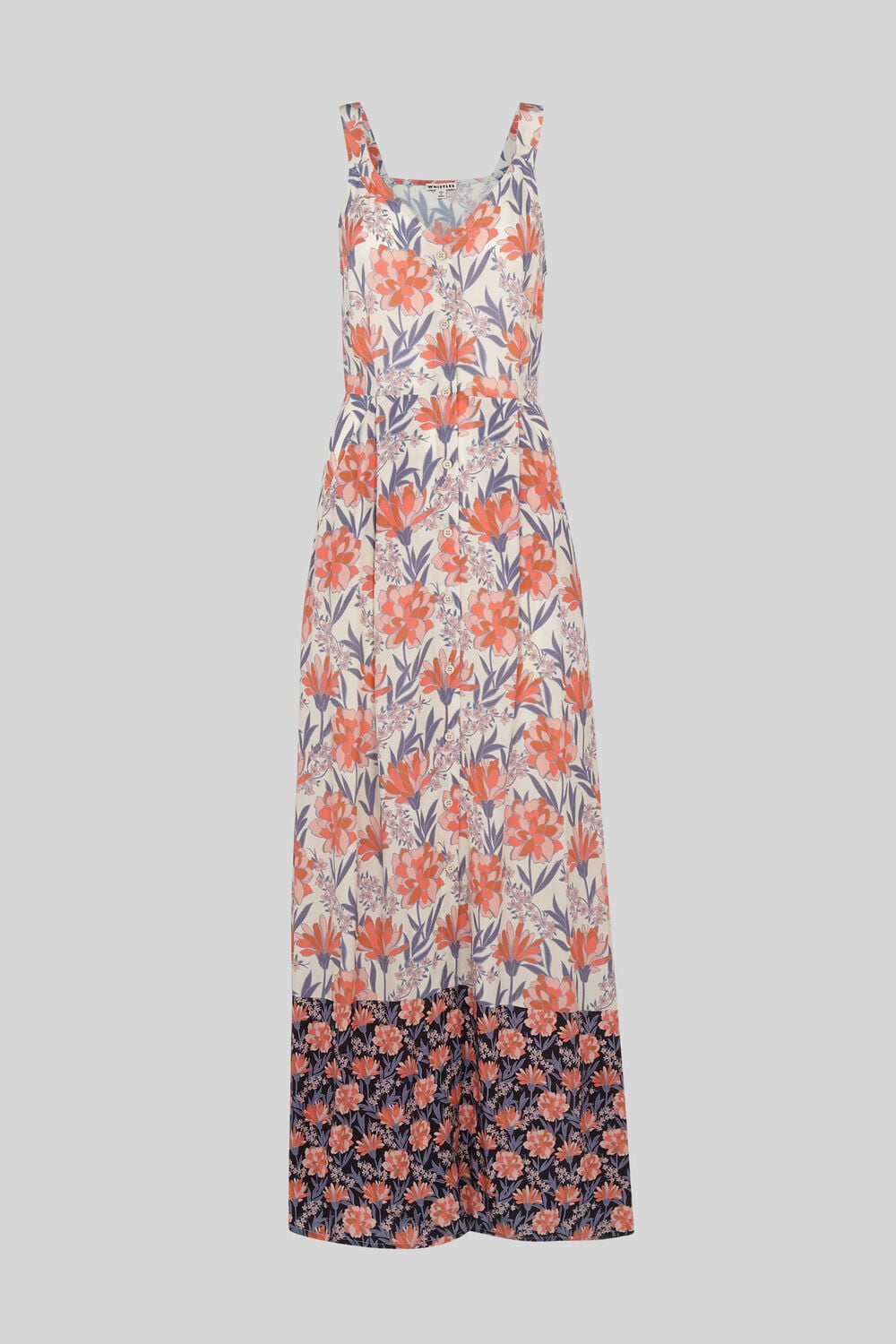 Floral border Print Maxi Dress Multicolour