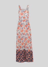 Floral border Print Maxi Dress Multicolour