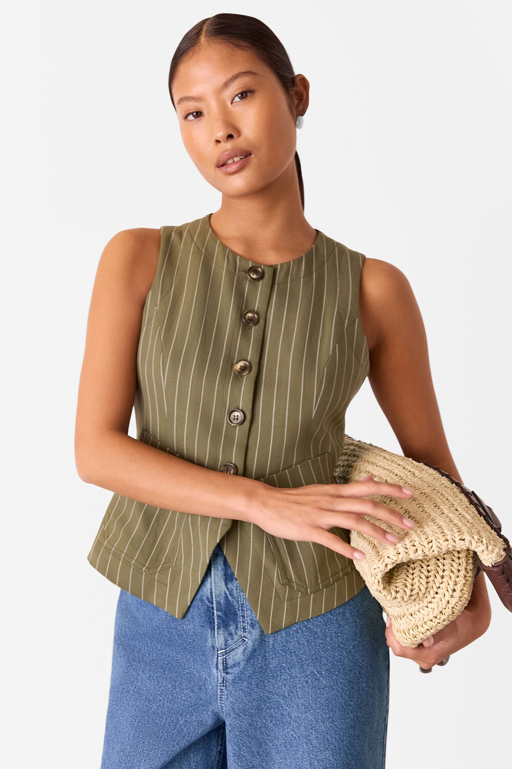 Petite Lottie Pinstripe Waistcoat