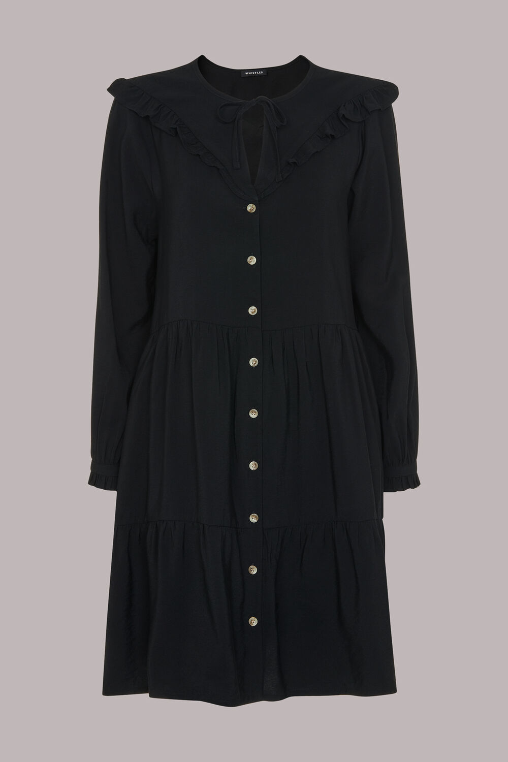 Black Willa Frill Trapeze Dress