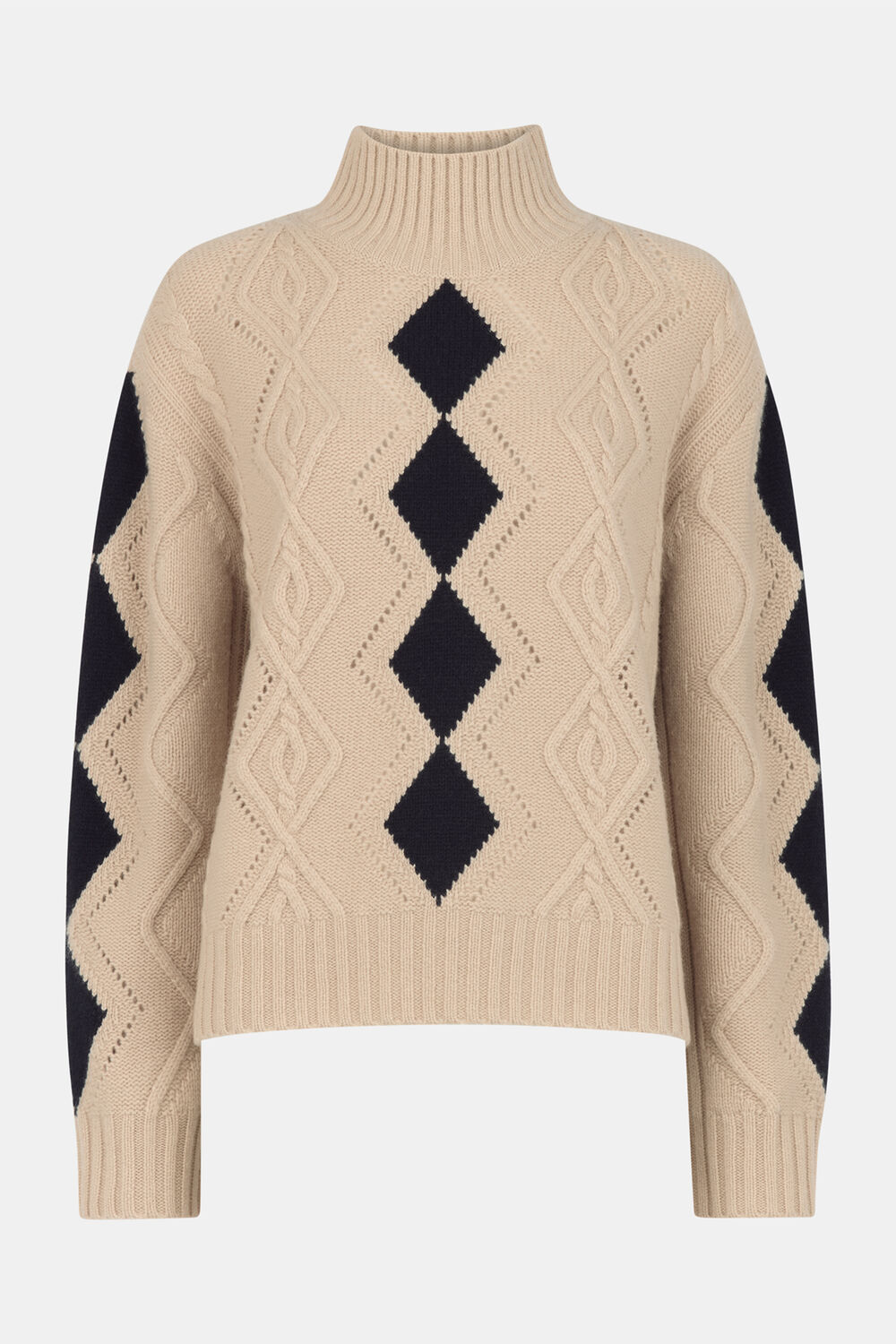 Diamond Cable Wool Detail Knit