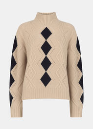 Diamond Cable Wool Detail Knit
