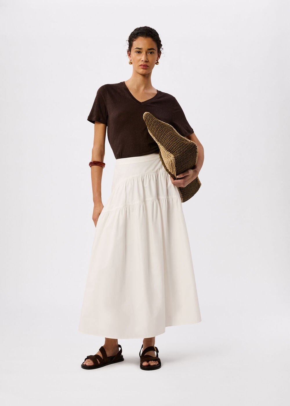 Linen V Neck T-Shirt