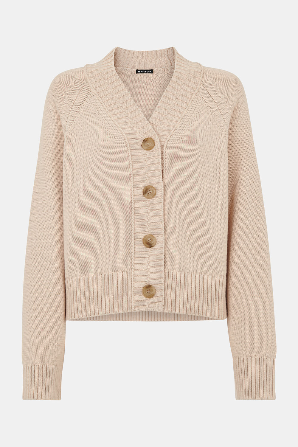 Ribbed Detail Cotton Cardigan