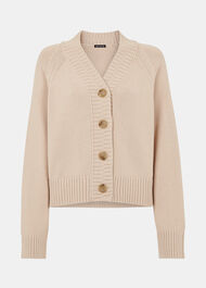 Ribbed Detail Cotton Cardigan