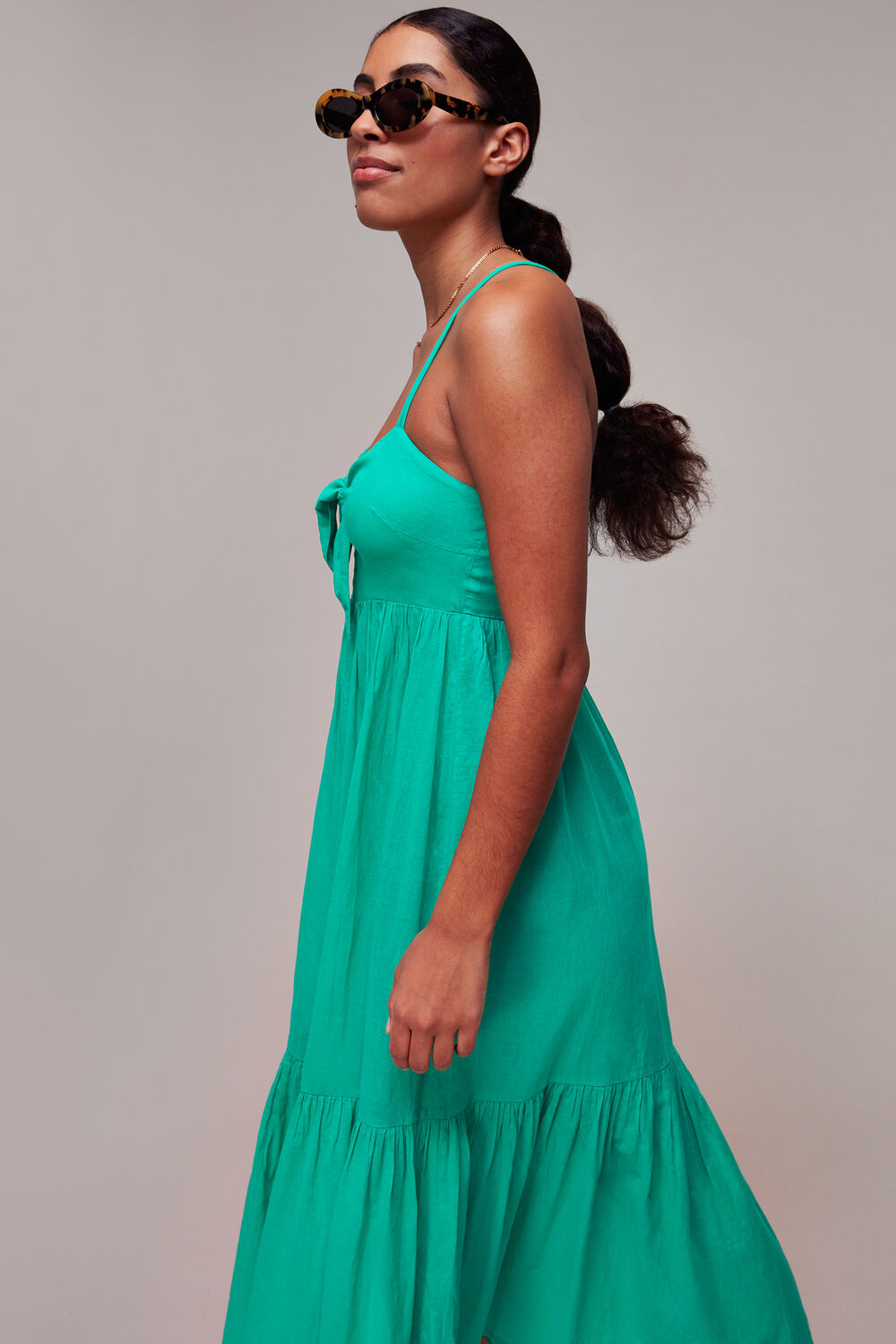 Green Tie Beach Dress