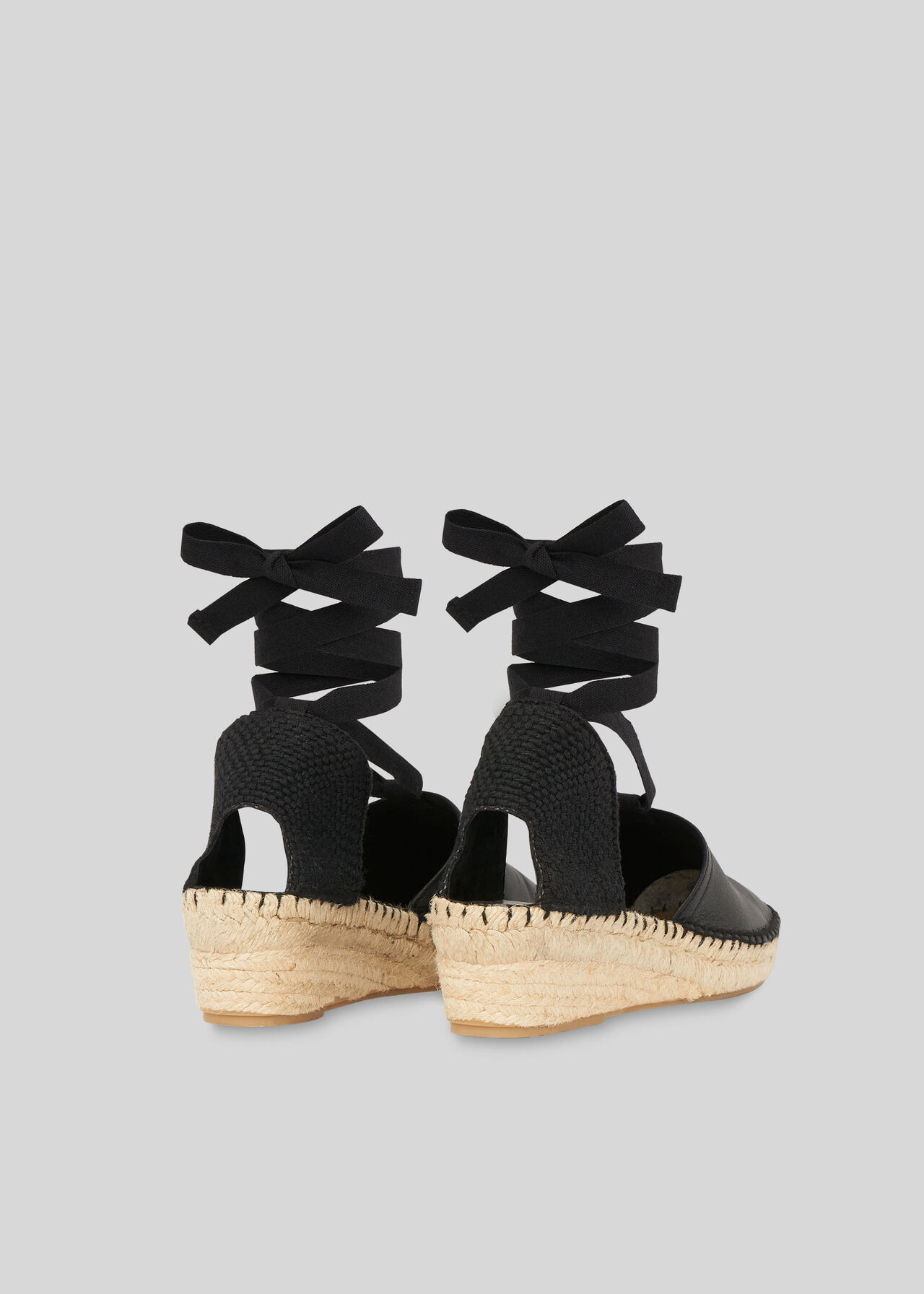 River Espadrille Tie Sandal Black