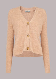 Rib Textured Wool Mix Cardigan