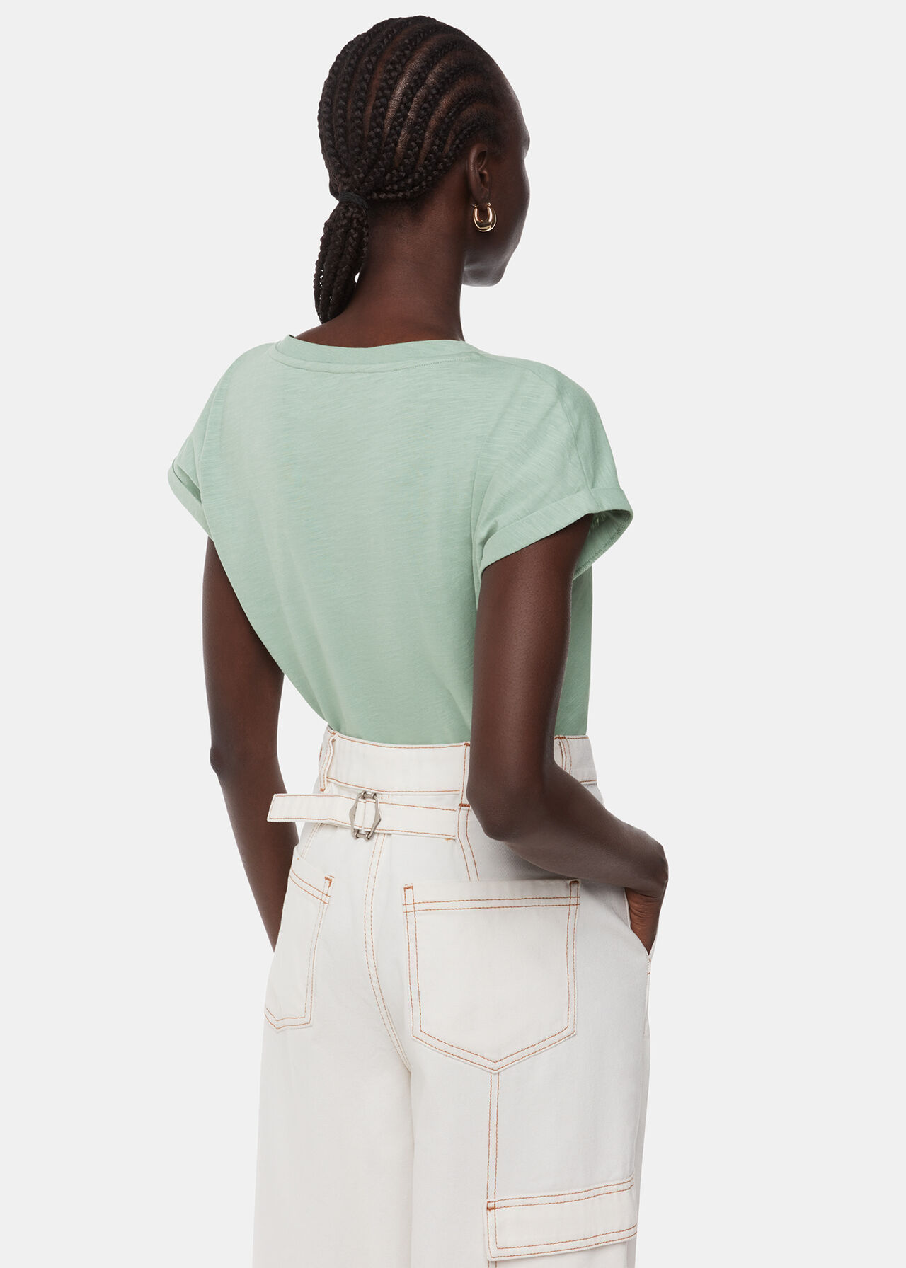 Willa V Neck Cap Sleeve Tee