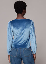 Velvet V Neck Wrap Top
