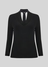 Choker Neck Cupro Tee Black