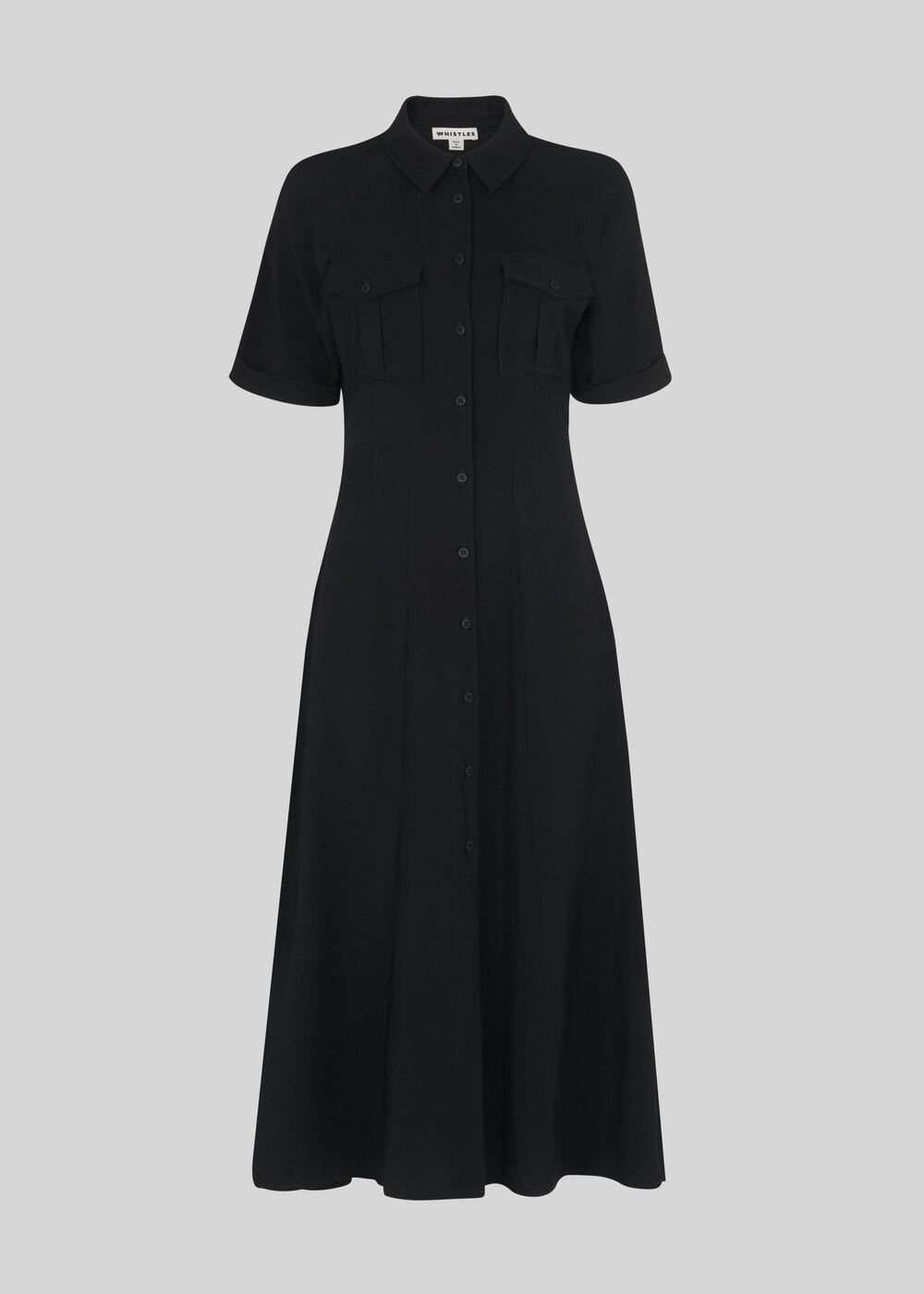Maria Pocket Longline Dress Black