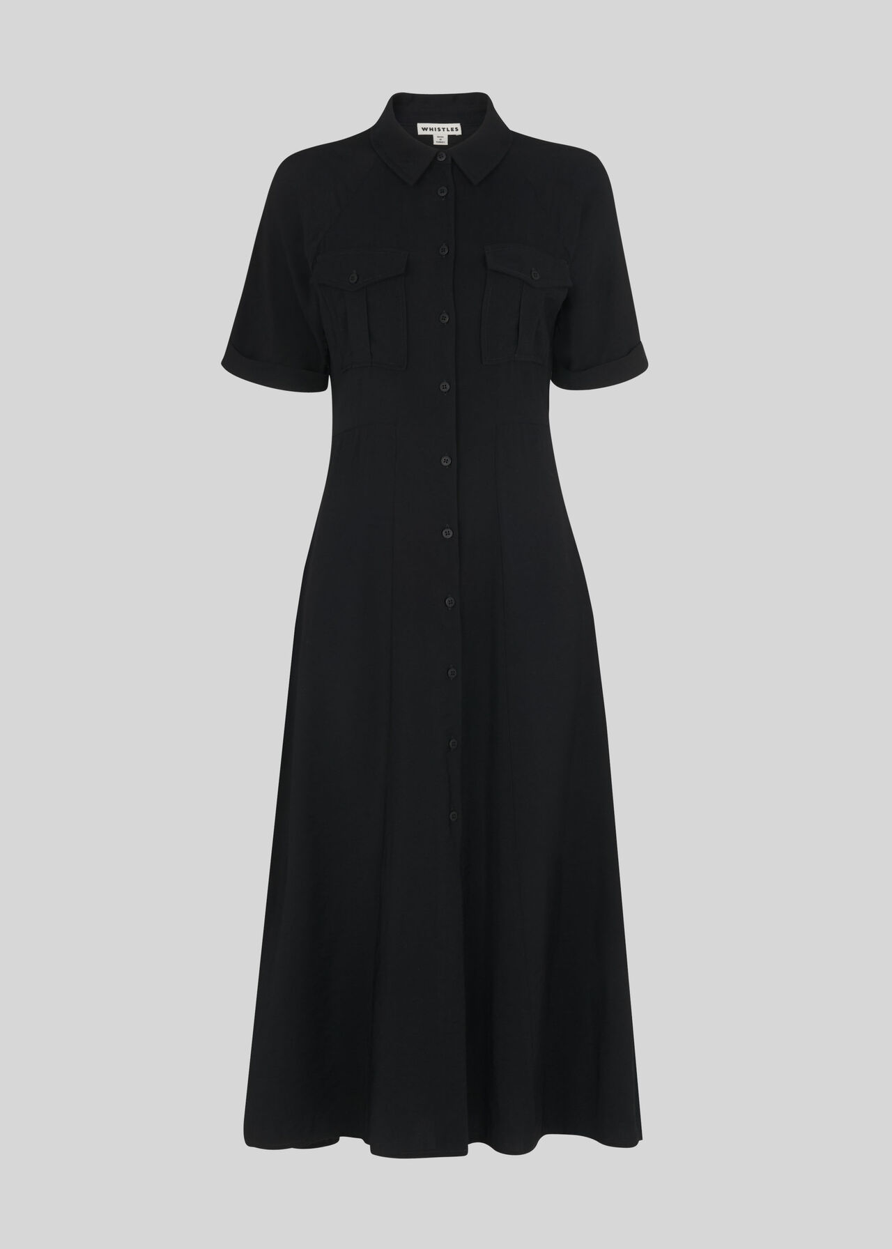 Maria Pocket Longline Dress Black