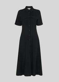 Maria Pocket Longline Dress Black