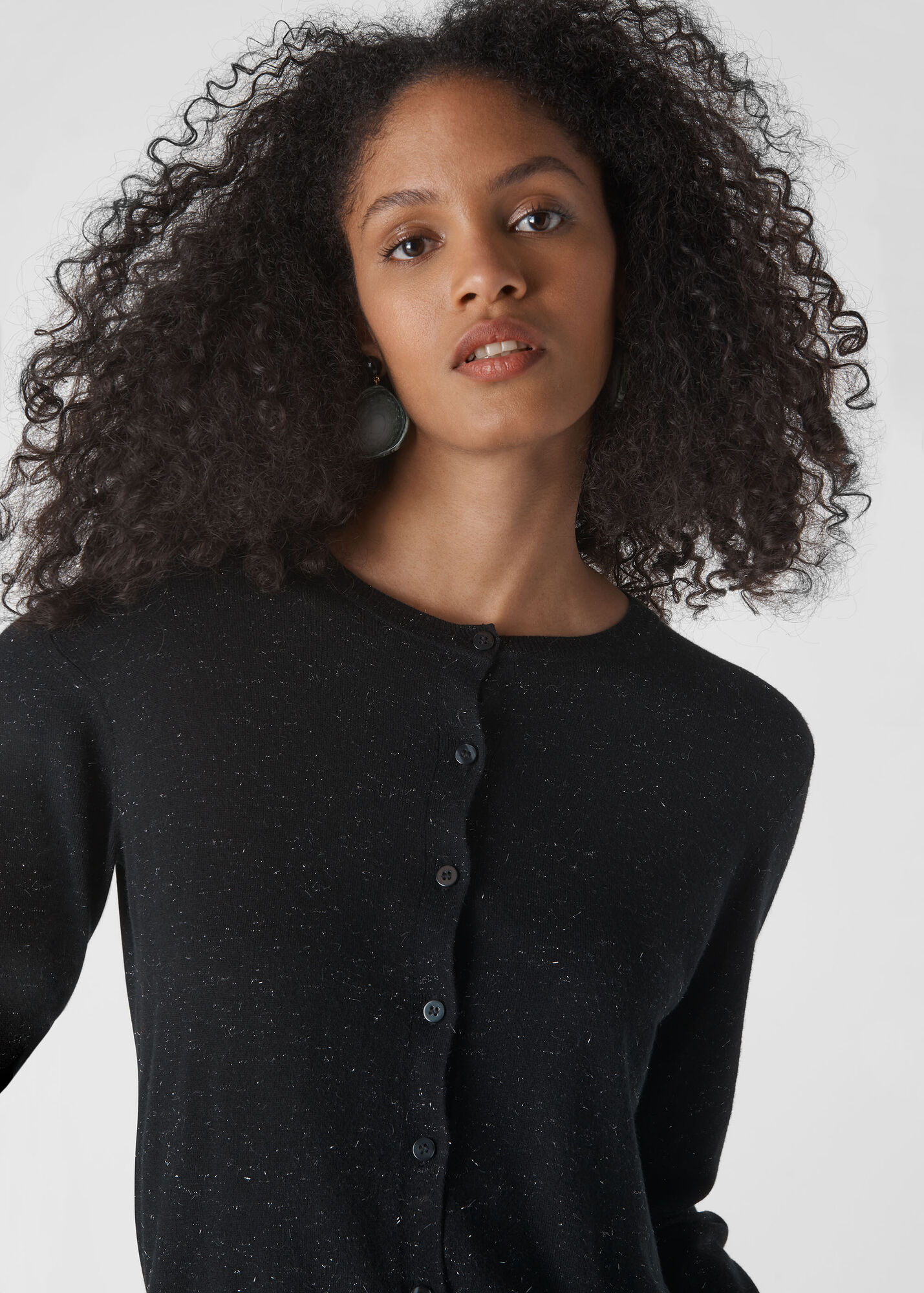 Black Annie Sparkle Cardigan WHISTLES