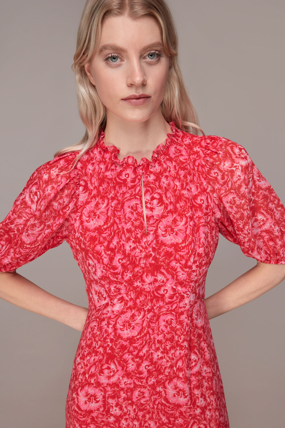 Clouded Floral Midi Dress