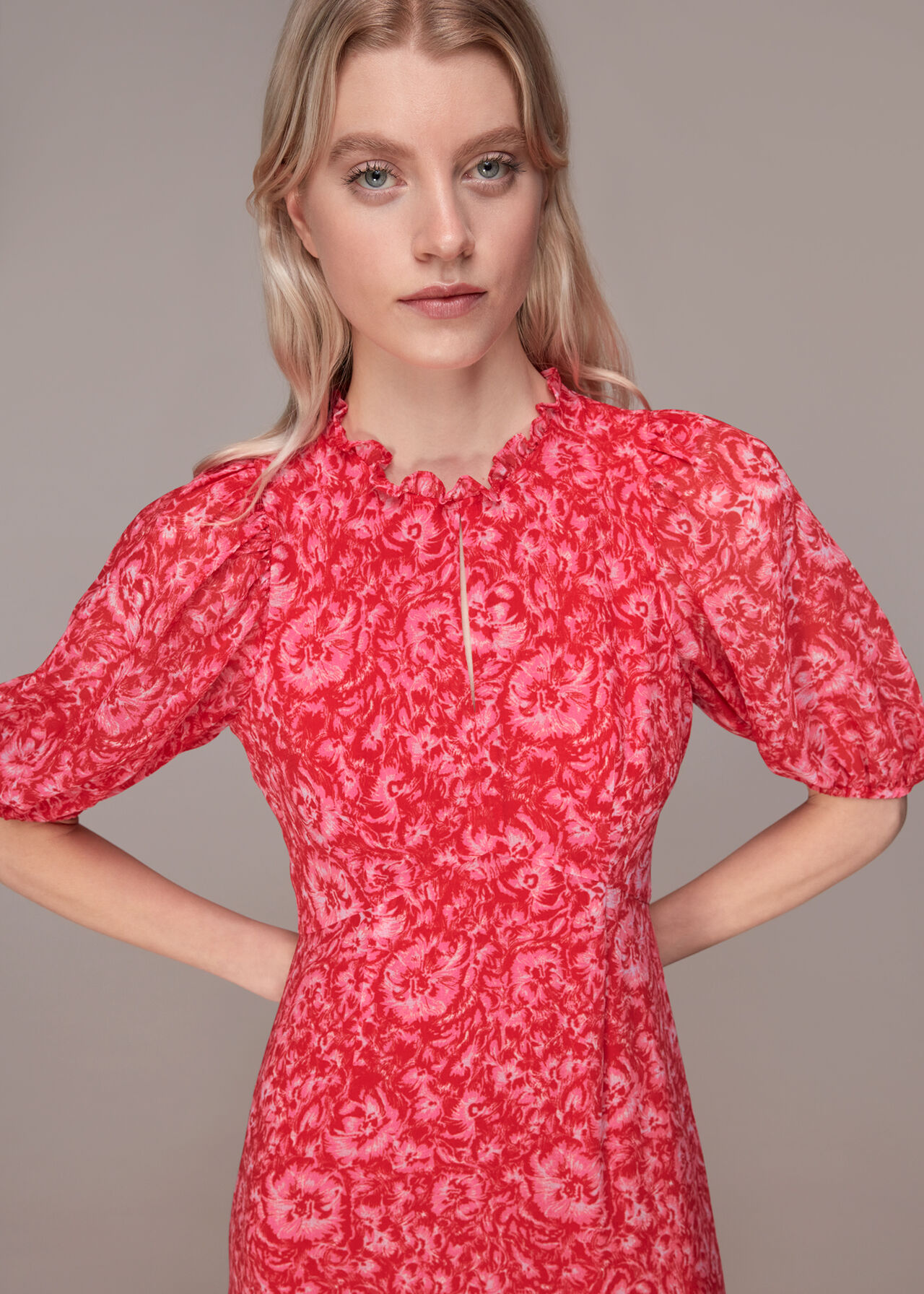 Clouded Floral Midi Dress