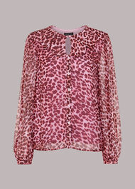 Abstract Cheetah Print Blouse