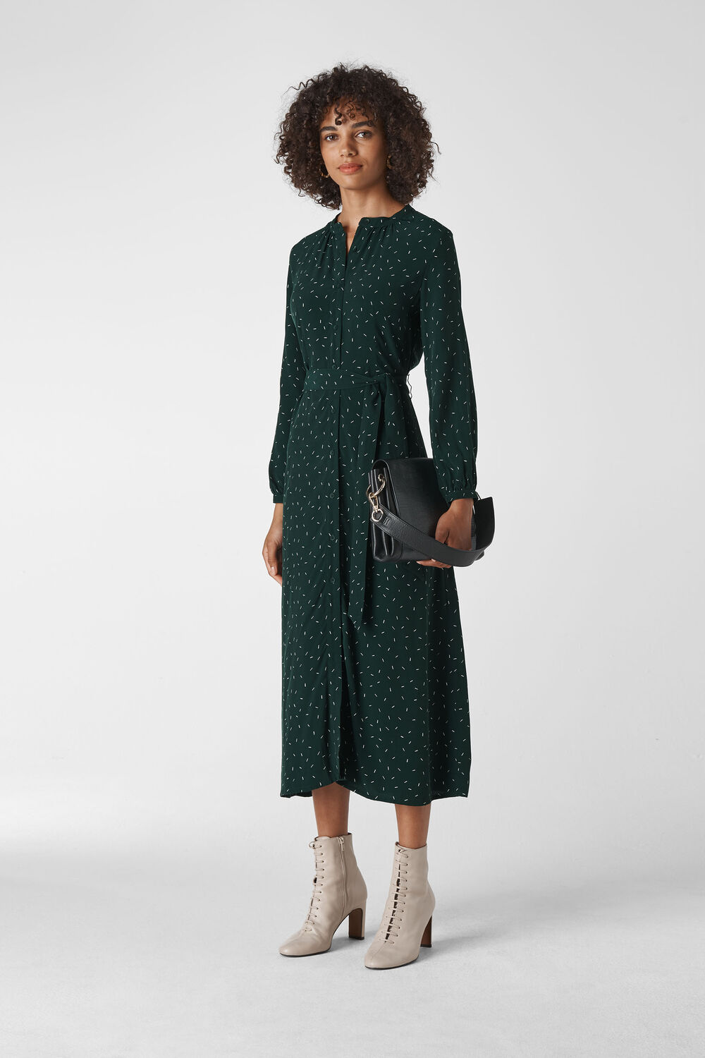 Sprinkle Print Shirt Dress Green/Multi